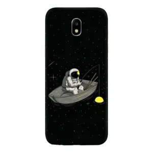 Силиконовый Чехол с принтом "Космонавты" на Samsung Galaxy J5 2017, (J530F европейская версия) (Космонавт на рыбалке)