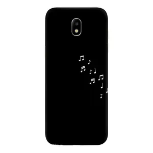 Чехол с картинками на черном фоне для Samsung Galaxy J5 2017, (J530F европейская версия) (Ноты)
