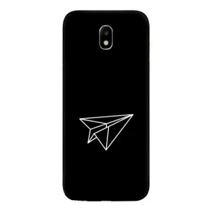 Чехол с картинками на черном фоне для Samsung Galaxy J5 2017, (J530F европейская версия) (Самолетик)