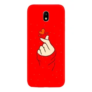 Чехлы (Знак сердечка) на Samsung Galaxy J5 2017, (J530F европейская версия) (Сердце на красном)