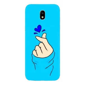 Чехлы (Знак сердечка) на Samsung Galaxy J5 2017, (J530F европейская версия) (Сердце на синем)
