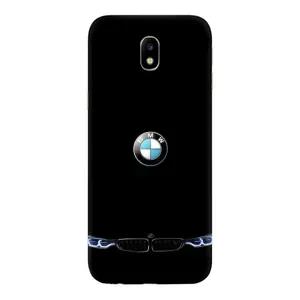 Силиконовый бампер с картинкой машины на Samsung Galaxy J7 2017 (J730F европейская версия) (Черный BMW)
