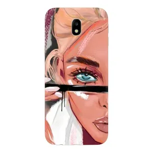 Силиконовый Чехол на Samsung Galaxy J7 2017 (J730F европейская версия) с картинкой Стильных Девушек (Девушка и ресницы)