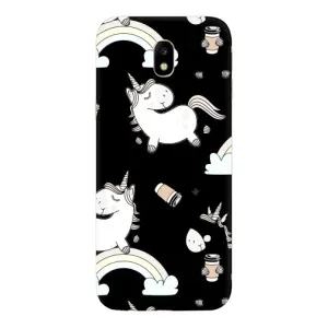 Чехол Unicorn на Samsung Galaxy J7 2017 (J730F европейская версия) (Единорог с кофе)