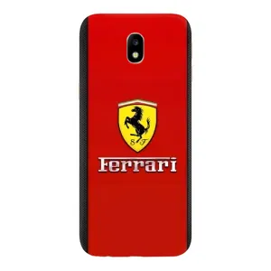 Силиконовый бампер с картинкой машины на Samsung Galaxy J7 2017 (J730F европейская версия) (Ferrari Logo)