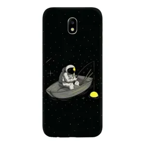 Силиконовый Чехол с принтом "Космонавты" на Samsung Galaxy J7 2017 (J730F европейская версия) (Космонавт на рыбалке)