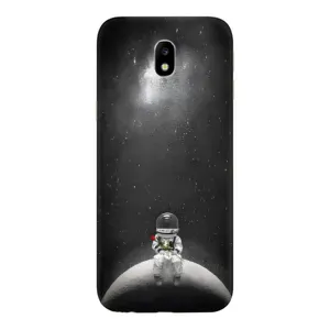 Силиконовый Чехол с принтом "Космонавты" на Samsung Galaxy J7 2017 (J730F европейская версия) (Космонавт романтик)
