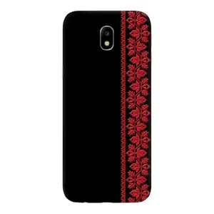 Силиконовый Чехол на Samsung Galaxy J7 2017 (J730F европейская версия) (Красная Вышиванка)