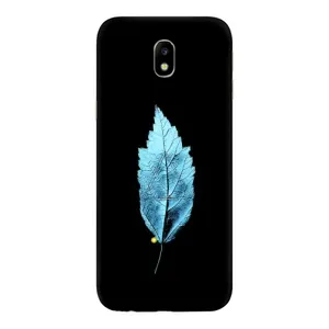 Чехол с картинками на черном фоне для Samsung Galaxy J7 2017 (J730F европейская версия) (Листочек)