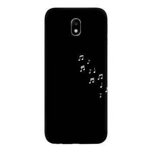 Чехол с картинками на черном фоне для Samsung Galaxy J7 2017 (J730F европейская версия) (Ноты)