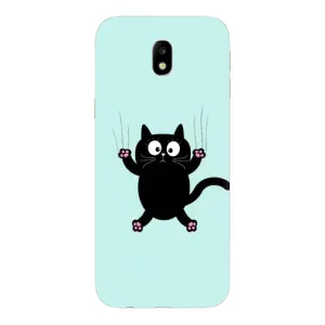 Силіконовий чохол з котиком для Samsung Galaxy J7 2017 (J730F европейская версия) (Падаючий кіт)