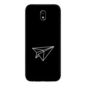 Чехол с картинками на черном фоне для Samsung Galaxy J7 2017 (J730F европейская версия) (Самолетик)