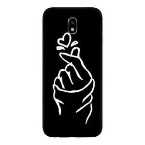 Чехлы (Знак сердечка) на Samsung Galaxy J7 2017 (J730F европейская версия) (Сердце на черном)