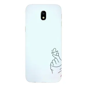 Чехлы (Знак сердечка) на Samsung Galaxy J7 2017 (J730F европейская версия) (Сердце на голубом)