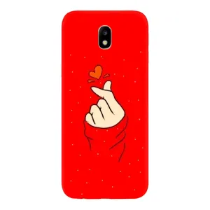 Чехлы (Знак сердечка) на Samsung Galaxy J7 2017 (J730F европейская версия) (Сердце на красном)