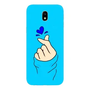 Чехлы (Знак сердечка) на Samsung Galaxy J7 2017 (J730F европейская версия) (Сердце на синем)