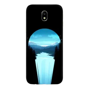 Летний Чехол на Samsung Galaxy J7 2017 (J730F европейская версия) (Синий Водопад)