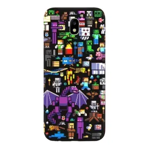 Чехол майнкрафт для Samsung Galaxy J7 2017 (J730F европейская версия) (Все персонажи)