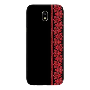 Силиконовый Чехол на Samsung Galaxy J7 2017 (J730F европейская версия) с картинкой Вышиванки (Вышиванка на черном)