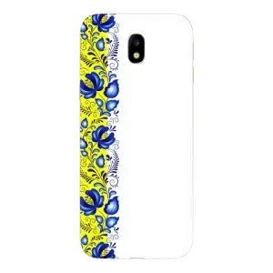 Силиконовый Чехол на Samsung Galaxy J7 2017 (J730F европейская версия) с картинкой Вышиванки (Желто-синяя вышиванка)