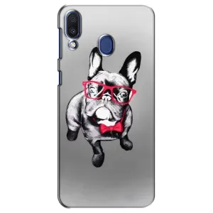 Чохол (ТПУ) Милі песики для Samsung Galaxy M20 (M205) (Бульдог в окулярах)