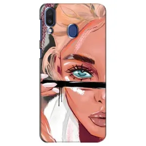 Силиконовый Чехол на Samsung Galaxy M20 (M205) с картинкой Стильных Девушек (Девушка и ресницы)