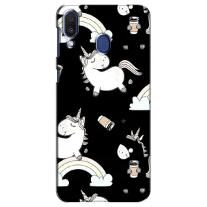 Чехол Unicorn на Samsung Galaxy M20 (M205) (Единорог с кофе)