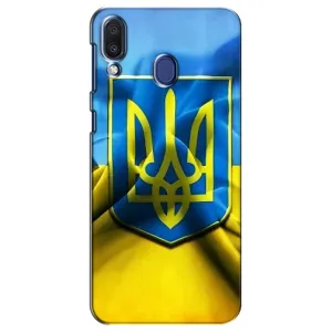 Чехол с картинкой (Патриотический ГЕРБ) на Samsung Galaxy M20 (M205) (Герб и Флаг Украины)