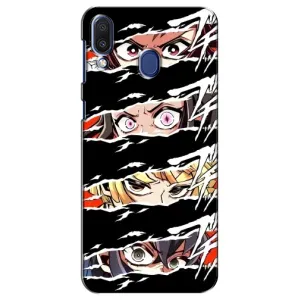 Силиконовые чехлы с глазами Anime для Самсунг M20 (Глаза на чорном)