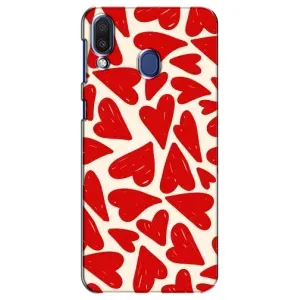 Чехлы с тематикой "Маленькие Сердечки" на Samsung Galaxy M20 (M205) (Красные сердечка)