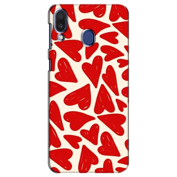 Чехол с рисунком «Красные сердечка» для Samsung Galaxy M20 (M205)
