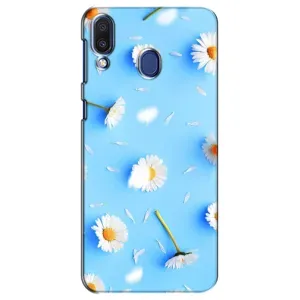 Чехол с Цветами для Samsung Galaxy M20 (M205) (ромашки на голубом)