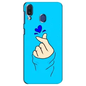 Чехлы (Знак сердечка) на Samsung Galaxy M20 (M205) (Сердце на синем)