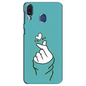 Чехлы (Знак сердечка) на Samsung Galaxy M20 (M205) (Сердечко на бирюзовом)
