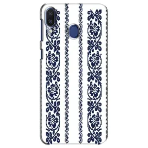 Силиконовый Чехол на Samsung Galaxy M20 (M205) с картинкой Вышиванки (Синяя вышиванка)