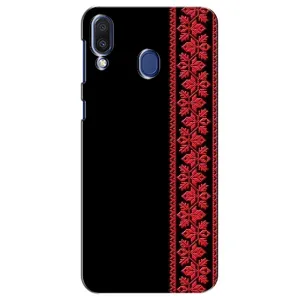 Силиконовый Чехол на Samsung Galaxy M20 (M205) с картинкой Вышиванки (Вышиванка на черном)