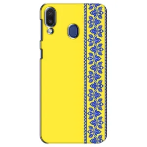 Силиконовый Чехол на Samsung Galaxy M20 (M205) (Вышиванка на желтом)