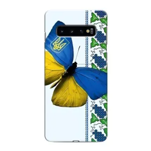 Чехол с Украинской символикой на Самсунг С10е (Бабочка)