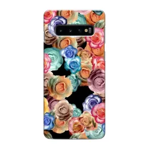 Чехлы с тематикой "ЦВЕТЫ" на Samsung Galaxy S10e (Цветы на черном)