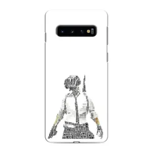 Силиконовый чехол с картинкой "Герой Pubg" на Samsung Galaxy S10e (Из букв)