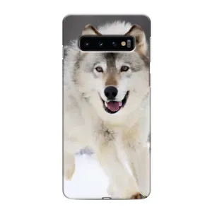 Чохол з Вовком на Samsung Galaxy S10e (Вовк біжить по снігу)