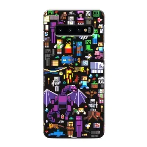 Чехол майнкрафт для Samsung Galaxy S10e (Все персонажи)