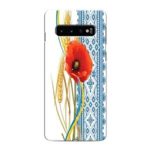 Силиконовый Чехол на Samsung Galaxy S10e с картинкой Вышиванки (Вышиванка с цветком)