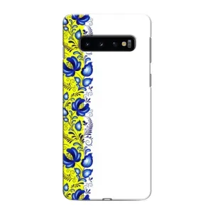 Силиконовый Чехол на Samsung Galaxy S10e с картинкой Вышиванки (Желто-синяя вышиванка)