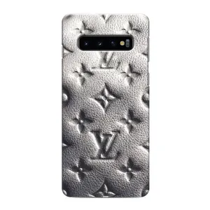 Текстурный Чехол Louis Vuitton для Самсунг С10 Плюс (Бежевый ЛВ)