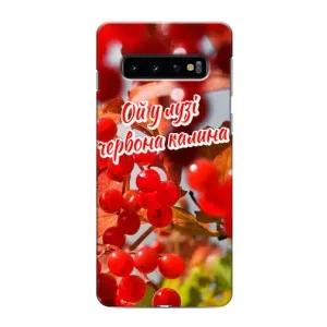 Силиконовый Чехол на Samsung Galaxy s10 Plus (Я-Украина) (Червона Калина)
