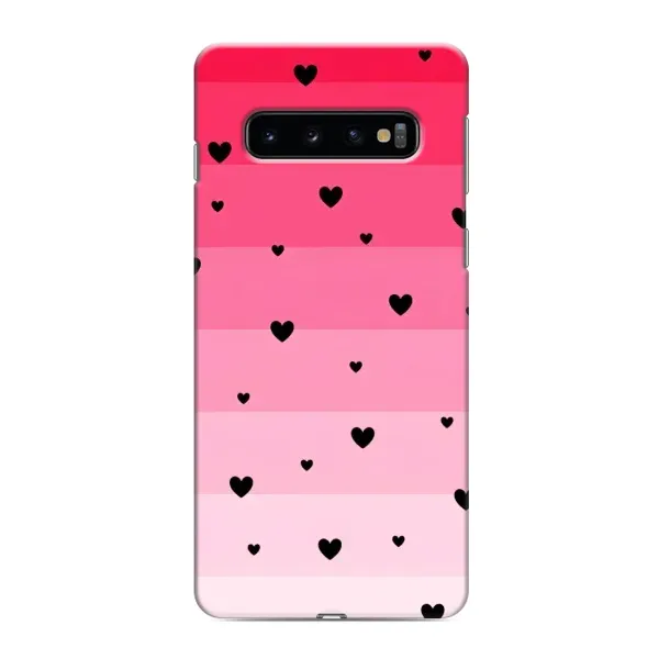 Чехол с рисунком «Чорные сердечки» для Samsung Galaxy s10 Plus Чехол с рисунком «Чорные сердечки» для Samsung Galaxy s10 Plus