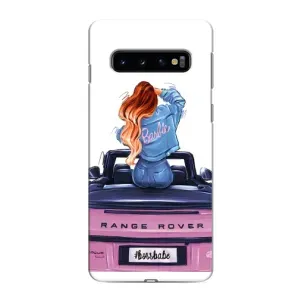 Силиконовый Чехол на Samsung Galaxy s10 Plus с картинкой Стильных Девушек (Девушка на машине)