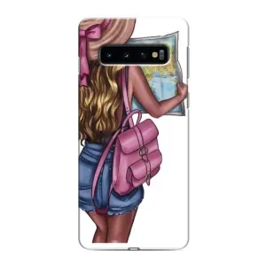 Чехол Стильные девушки на Samsung Galaxy s10 Plus (Девушка Путешественник)