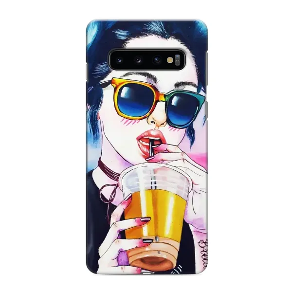 Чехол с рисунком «Девушка с коктейлем» для Samsung Galaxy s10 Plus